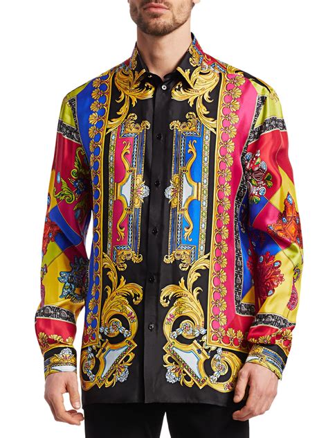 versace shirt chart|silk Versace shirt men's.